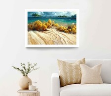 Sea Sand & Beach Painting Poster Premium Quality Choose your Size