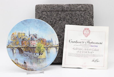 Limoges Sammelteller Louis Dali ''La Pointe du vert galant et le Pont Neuf'' Ø 21