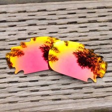 Walleva Fire Red Mr.Shield Vented Polarized Lenses for Oakley Jawbone