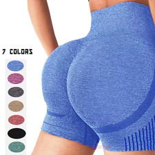 Womens Bike Shorts butt lift Basic Workout Scrunch Booty High Waist Running Yoga