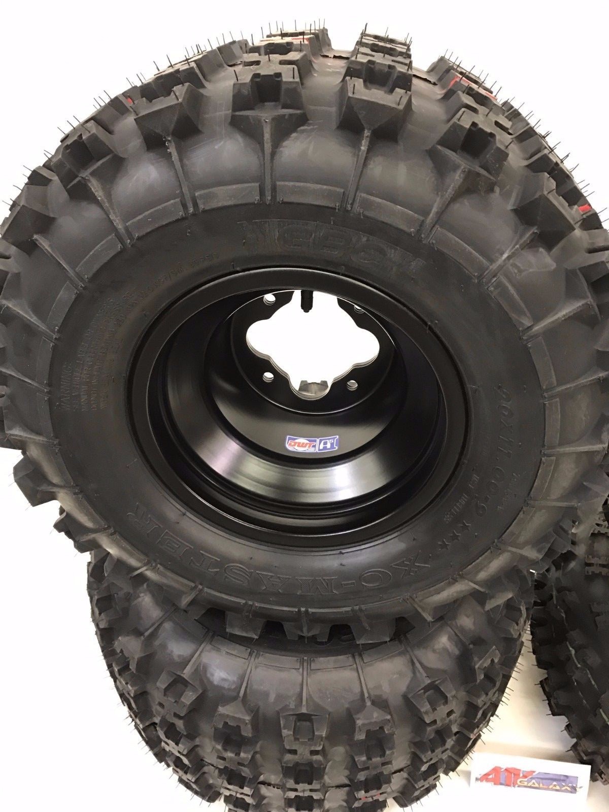 GBC XC MASTER TIRES + DWT A5 BLACK RIMS FRONT/REAR TRX450R TRX250R TRX