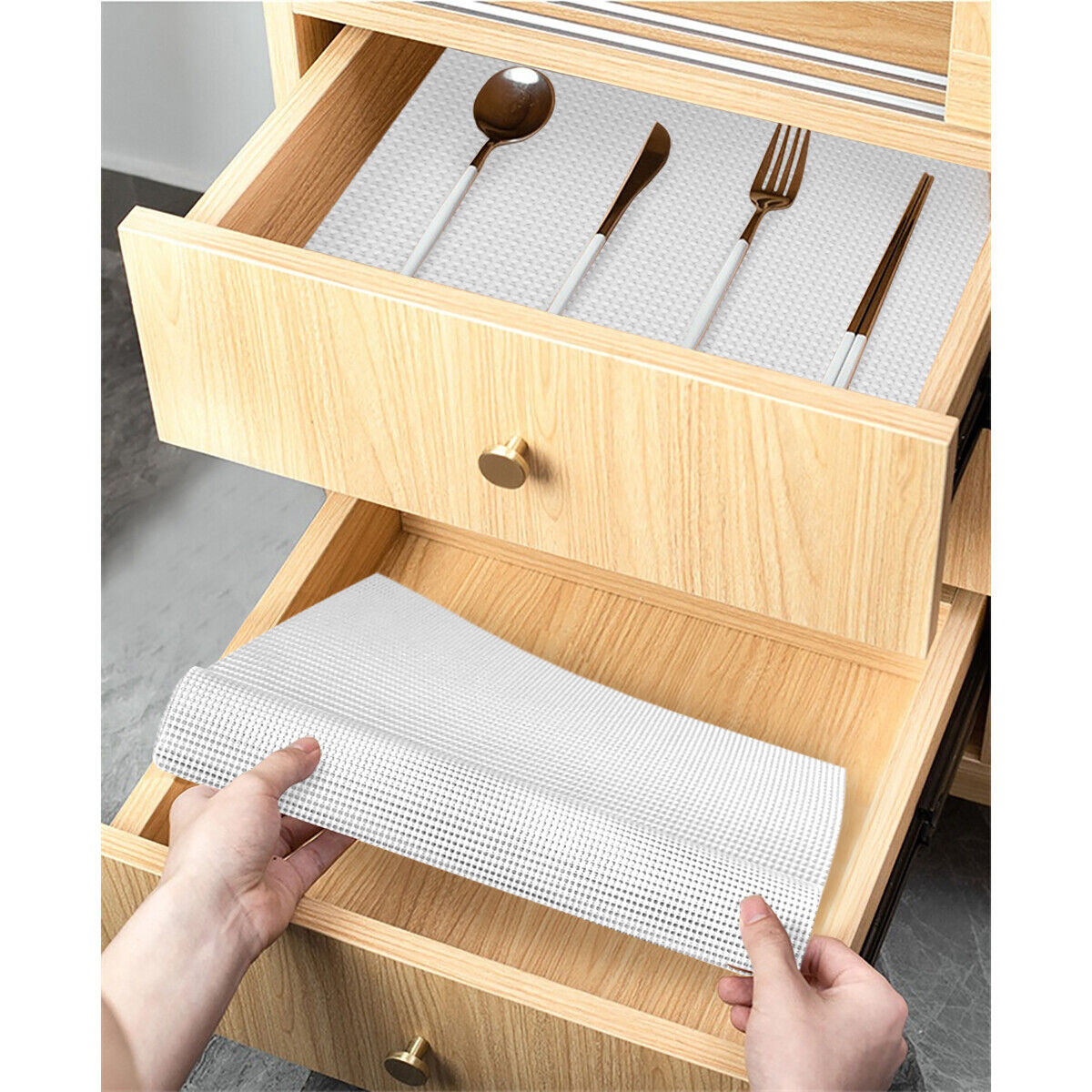 Anti Non Slip Drawer Mat Shelf Liner Cabinet Storage Pad Rubber