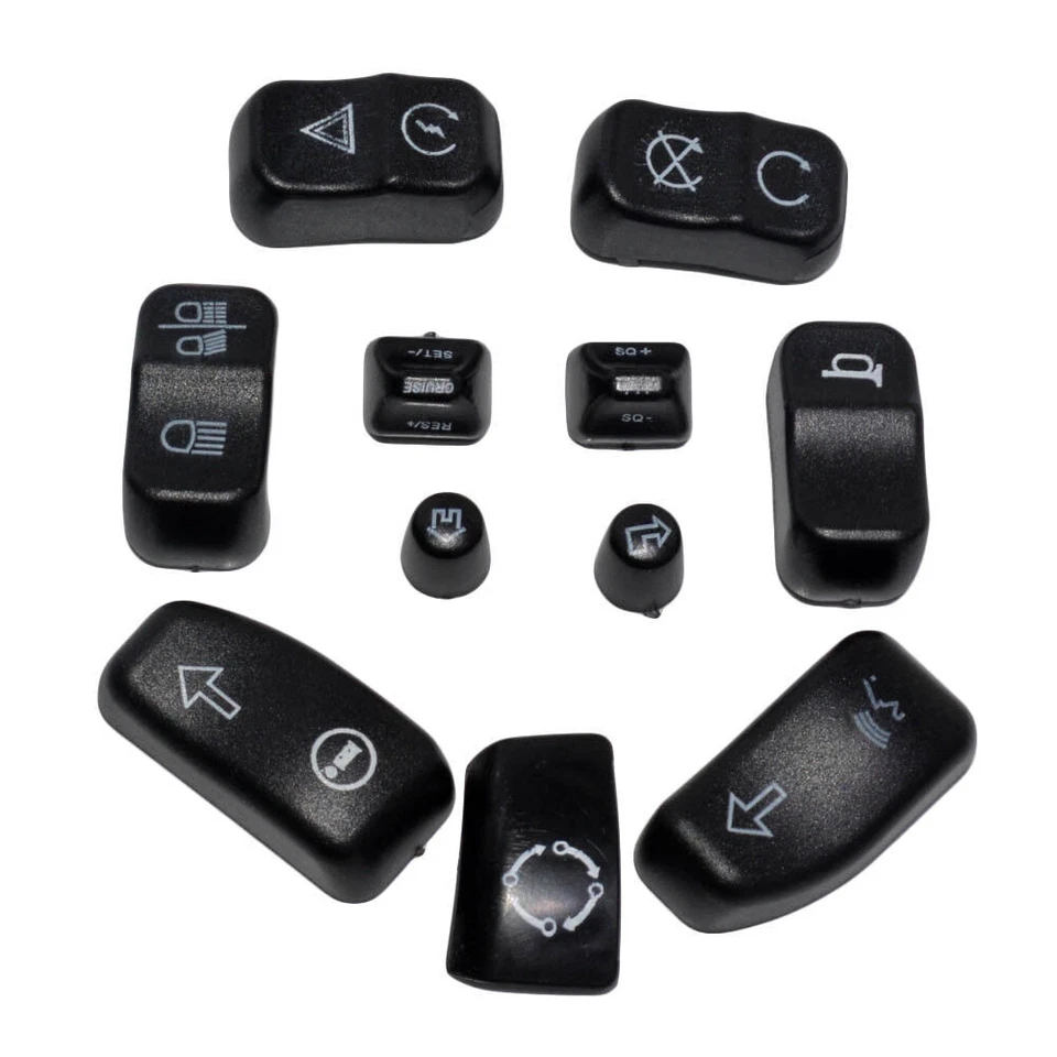 11pcs Black Plastic Hand Control Switches Caps Kit Button Cover for Harley 14-23 - Изображение 2 из 4