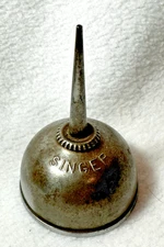 Vintage SINGER SEWING MACHINE OIL CAN - OILER with BRAND EMBOSSED