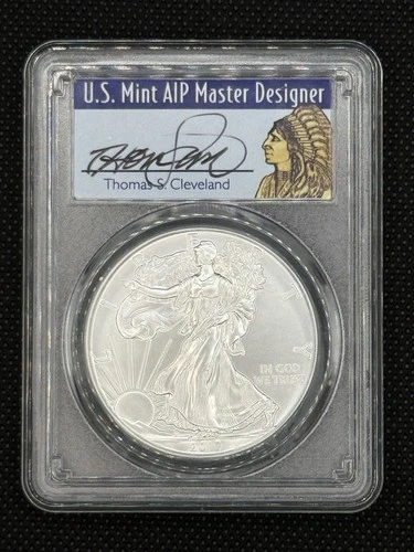 2017 W Burnished Silver Eagle First Day Issue PCGS SP70 Thomas Cleveland #8