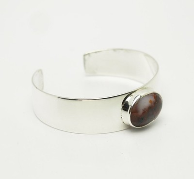 Vintage sterling silver gemstone modernist cuff bracelet  Arne Johansen Denmark