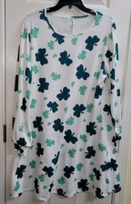 Shamrock, Clover, St. Patrick’s Day White And Green Dress Size XL NWOT