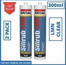 2 x Soudal Silicone Sealant Slirub LMN All Purpose External Clear