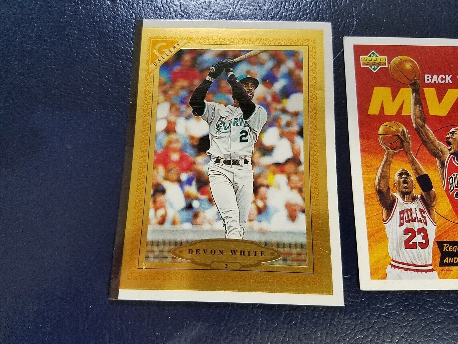 Devon White Florida Marlins #2 1997 Topps Gallery OVERSIZE Black White Border