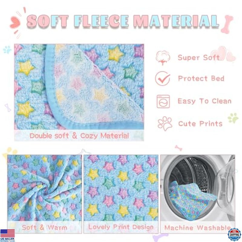 Cozy 6-Pack Guinea Pig Cage Liners - Washable Fleece Bedding 30x20 for Small