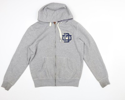 Duffer Herren Hoodie Grau Full Zip M Regular Fit Sport Logo