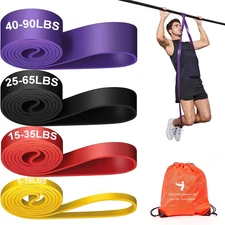 4 Level Resistance Bands Set Workout Stretch Exercise Pull Up Fitness Bands