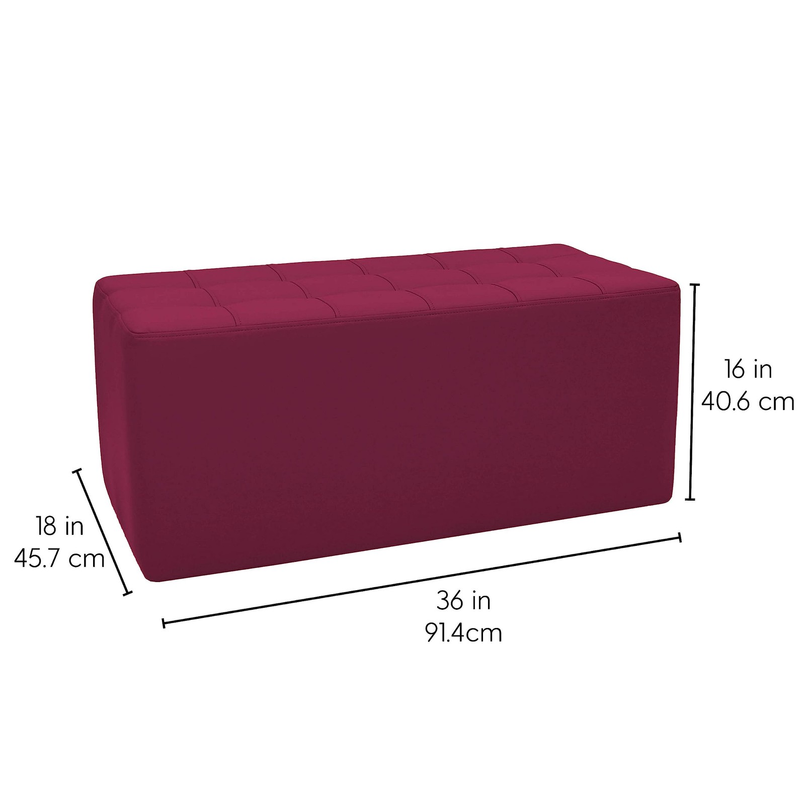 Tufted Rectangle Accent Ottoman Bench Beautifully Upholstered Furniture for M...