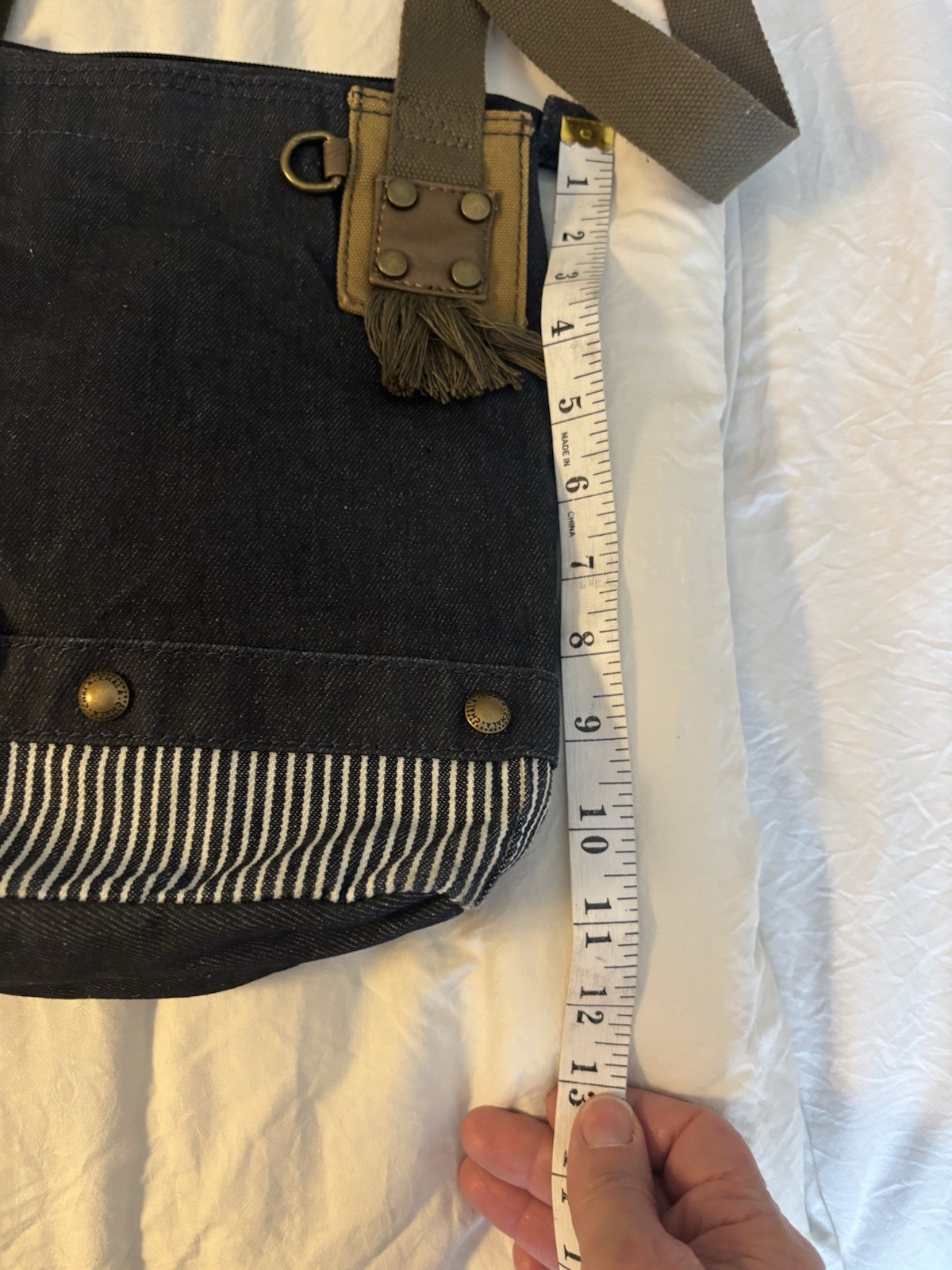 Chala Patch Messenger  Denim Canvas Adjustable Cr… - image 16