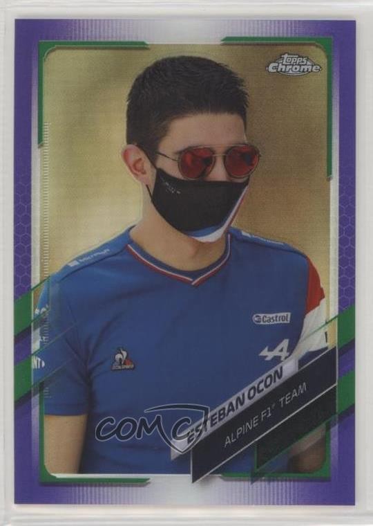 2021 Topps Chrome Formula 1 F1 Racers Purple & Green Refractor Esteban Ocon 11vc