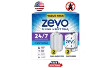 Zevo Flying Insect Trap (1 Plug in Device & 1 Cartridge) Featuring Blue UV Light