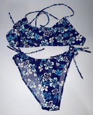 VTG 90s Venus Hawaiian Tropical Blue Floral S...
