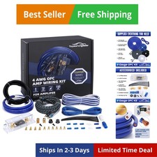 4 Gauge OFC Amp Kit Car Audio Amplifier Wiring Install Kit with RCA Cables, 1...