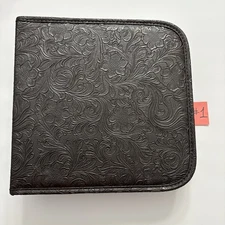 Tim Holtz Idea-ology Embossed *No Tag #1 Stamp Storage Binder Brn Leatherette