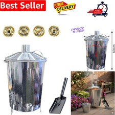 90 Litre 90L Extra Large Galvanised Metal Incinerator Recycle Garden Rubbish ...