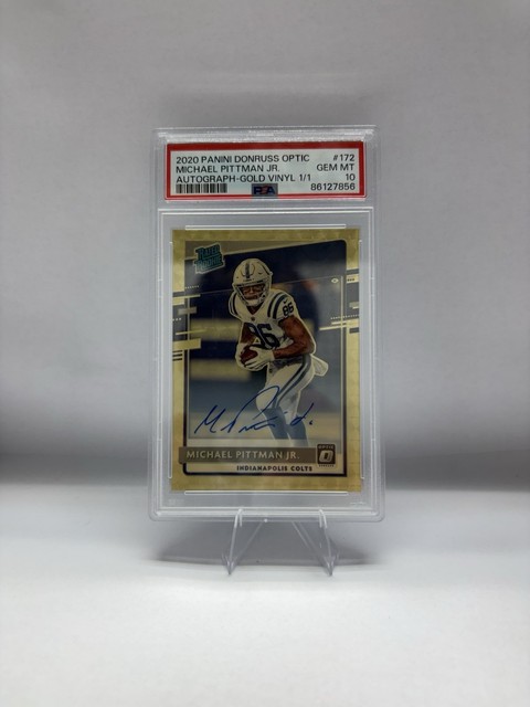 2020 Panini Donruss Optic Michael Pittman Jr. #172 Gold Vinyl Auto 1/1 PSA 10