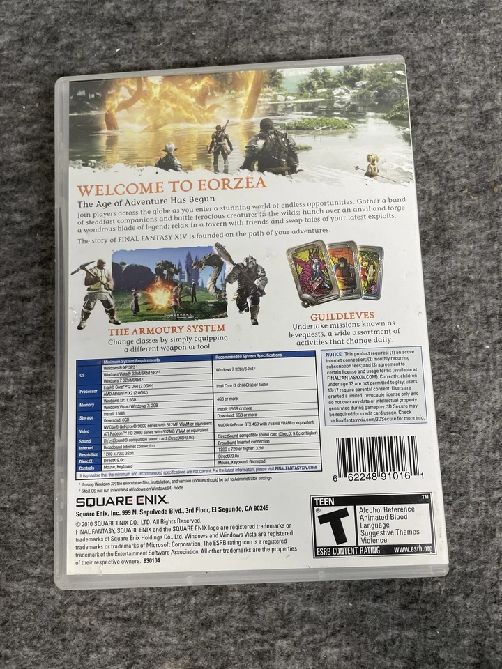 Final Fantasy XIV Online PC Game DVD Complete Square Enix 2010 Eorzea Realm - Image 2 of 4