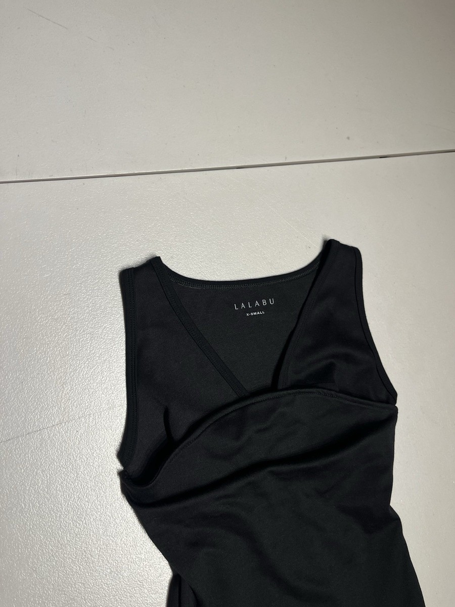 LALABU Shirt Women’s XS Black Baby Carrier Soothing Kangaroo Pocket Nursing View 2
