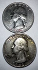 1962 D TWO Washington Quarters 90% Silver