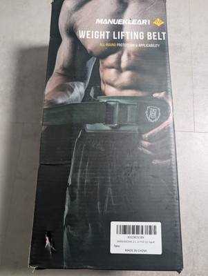 Open Box Manueklear schwarz Gewichthebergürtel Bodybuilding/Powerlifting Größe L
