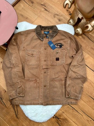 Polo Ralph Lauren Men’s Brown Sportsman Work Utility Dog Jacket Canvas XL Bnwt video thumbnail