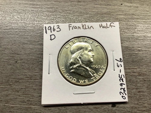 1963 D Franklin Silver Half Dollar Uncirculated with Full Bell Lines 032925 56td