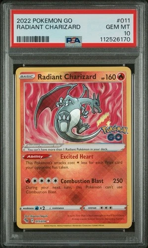 Pokemon Radiant Charizard Pokemon GO 011/078 PSA 10 Gem Mint