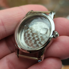 1950s NOS 34mm Swiss Waterproof Watch Case for 29mm Movement St. Steel (WR)