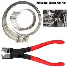Hose Clamp Pliers with 20Pc CV Boot Clamp Kit,Car Water Pipe Removal Repair Tool