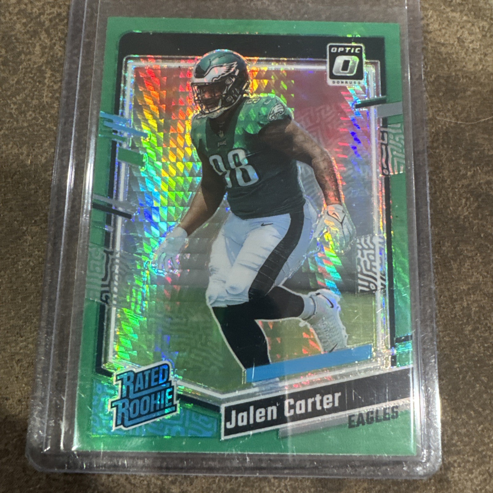 2023 Panini Donruss Optic Rated Rookie Jalen Carter #281 Green Hyper Prizm (RC)