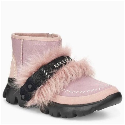 UGG Fluff Punk Ankle Boot 1107309 Pink Crystal, Size 6