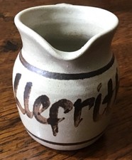 VINTAGE ABATY POTTERY WELSH STONEWARE LLEFRITH JUG Cymru EXTREMELY RARE 10x12cm