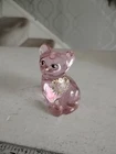 VINTAGE FENTON PINK CAT- HAND PAINTED by M. OKMSTEAD