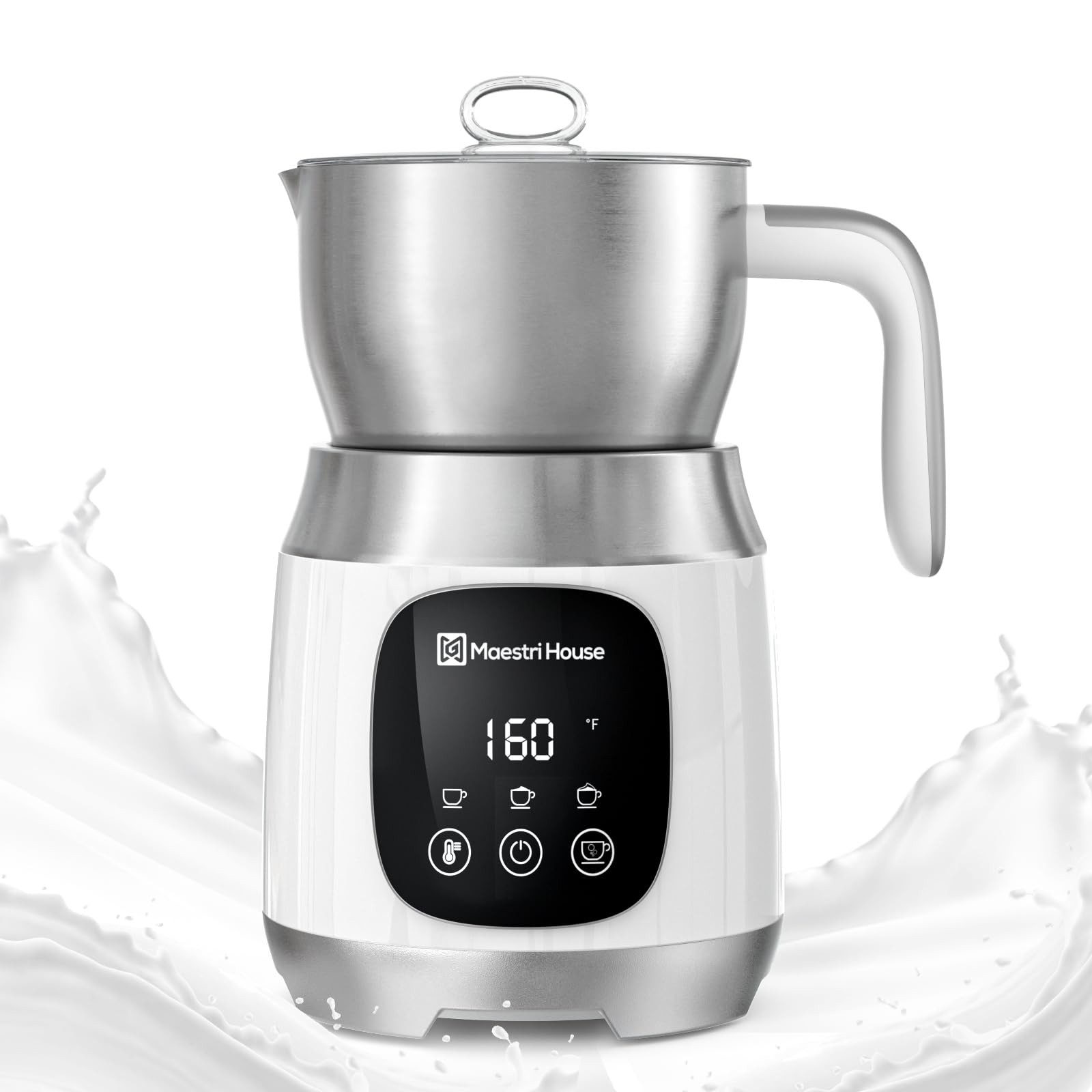 21OZ Milk Frother with Adjustable Temperature and Froth Thickness Control-image