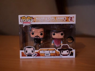 Funko Pop 2 pack The Walking Dead Negan / Carl Grimes Exclusive Vaulted Rare - Photo 1/4