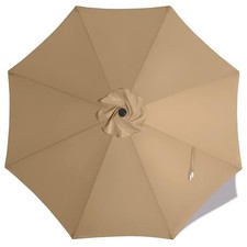 Patio Umbrella 9 ft Replacement Canopy for 8 Ribs-Canopy Only 9FT Khaki 8ribs
