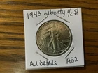 1943 WALKING LIBERTY HALF DOLLAR HIGH GRADE COIN  AU Details A82