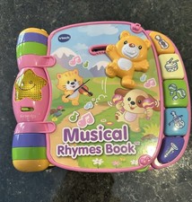 VTech Musical Rhymes Plastic Educational Book for Babies Pink W/Sounds - Works 
