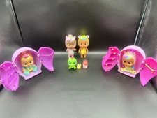 Cry Baby Magic Tears 5" Dolls Lot Of 4 w/1 pet, bottle & one shoe