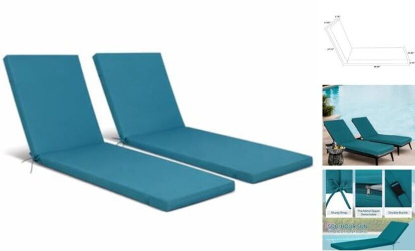 Set di 2 cuscini per chaise longue da esterno