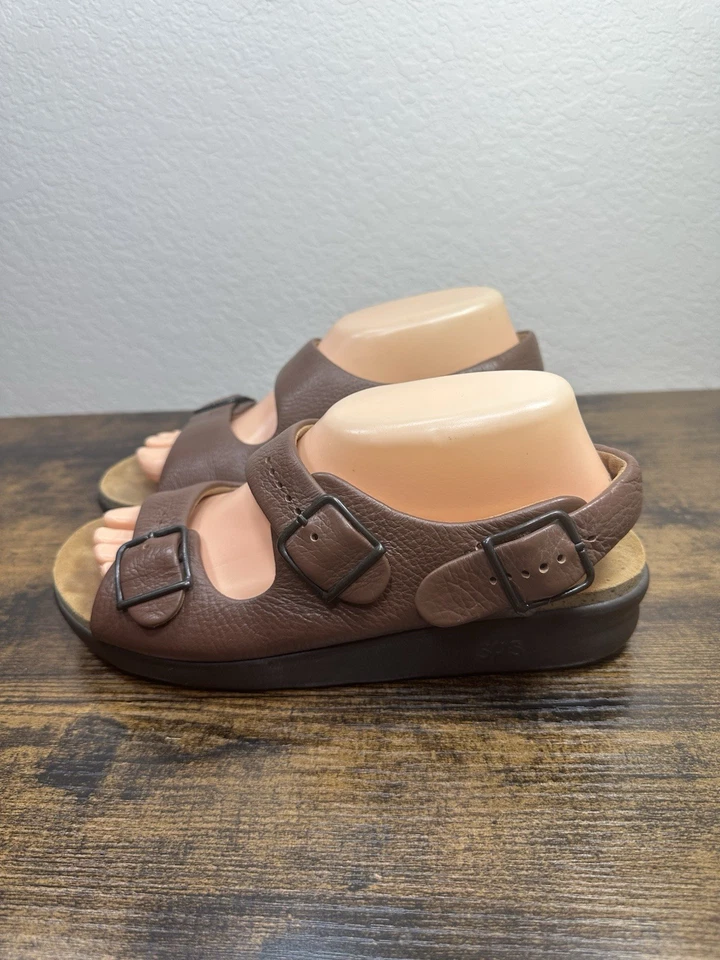 SAS Women’s Relaxed Amber Brown Strap Sandals Size 9 N Tripad Comfort Leather - Image 4 of 4