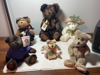 Boyds Bears Lot of 6 Vintage Plush: Sally Quignappel & Annie Bearsdale Cat Angel