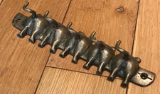 VINTAGE BRASS PIG TAILS COAT HANGER 9" LONG, QUIRKY (Z1)