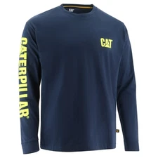 Caterpillar Men Trademark Banner Long Sleeve Tee Apparel Accessories Cotton