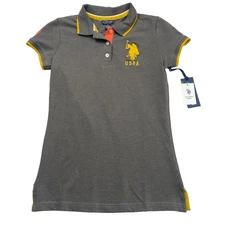 U.S.Polo ASSN Womens Polo Shirt Sz S Gray USPA Embroidered Short Sleeve NWT